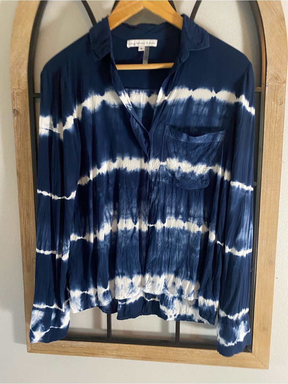 Young Fabulous & Broke Navy Tie Dye Button-Up Shirt